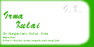 irma kulai business card